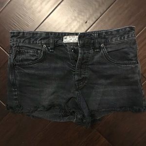 Free People Black Denim Shorts